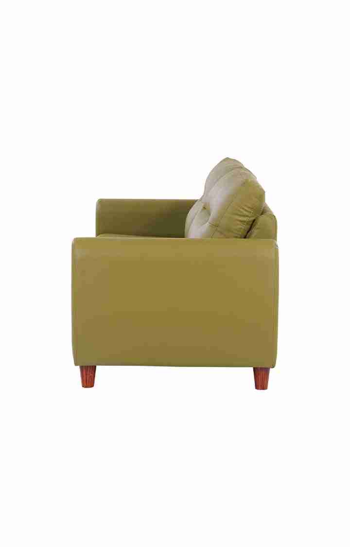 neudot Scott Sofa for Living Room |3 Persons Sofa|Premium Leatherette with Cushioned Armrest | Solid Wood Frame|3 Seater in Misty Green Color