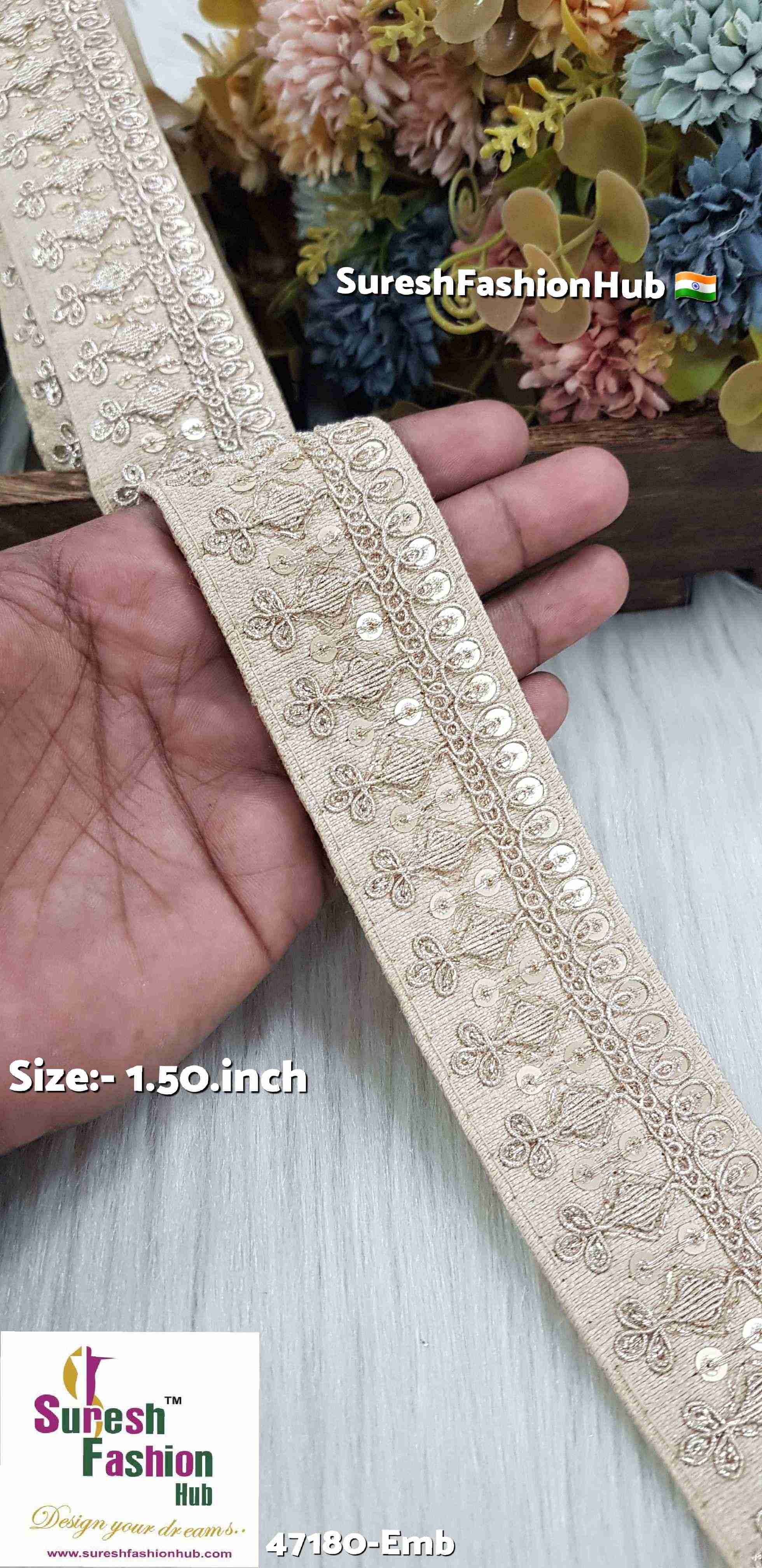 Dark Beige Royal Elegance Embroidered Lace