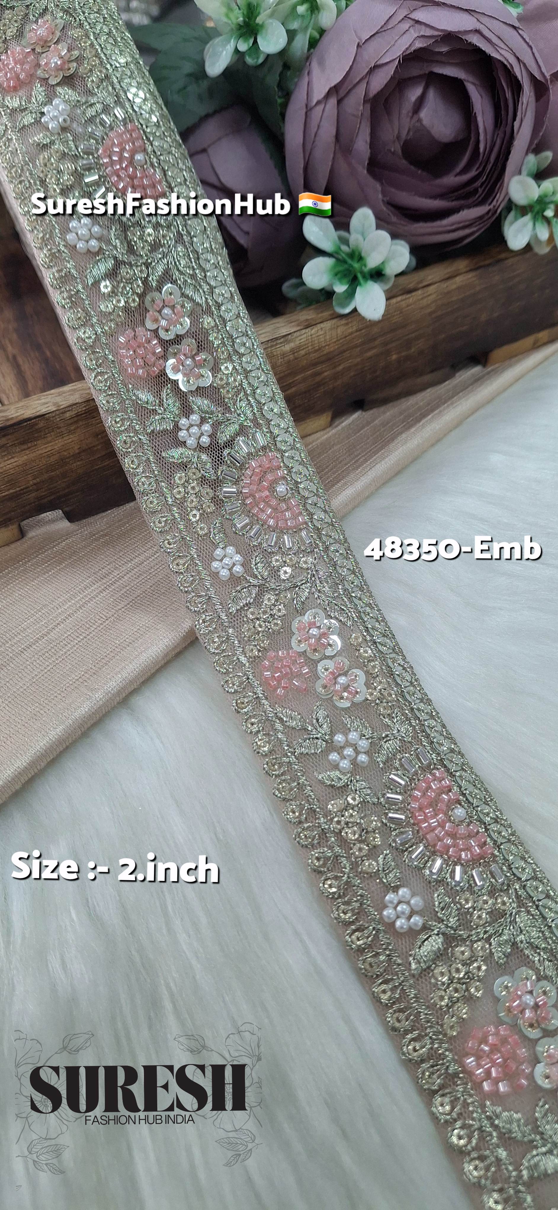PearlGlow Floral Net Embroidered Lace