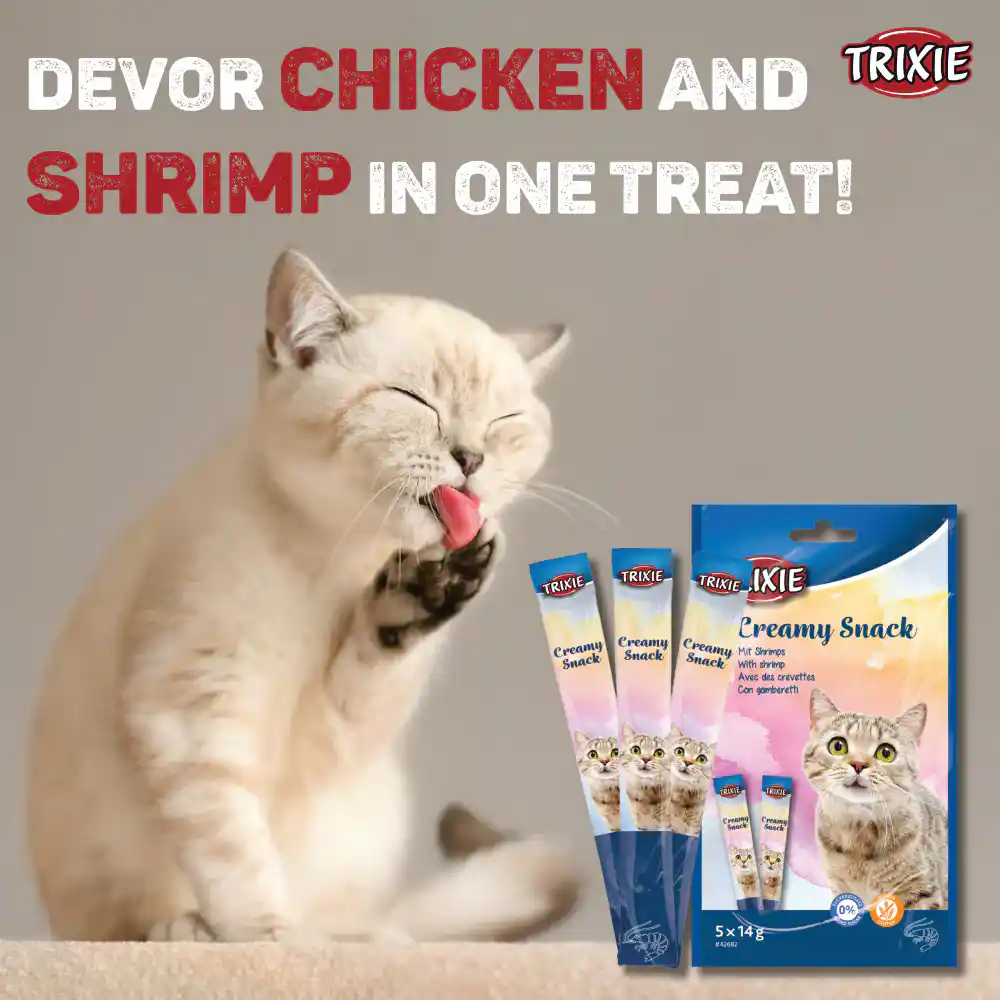 Trixie Creamy Snack With Shrimp Cat Treats, 5 x 14 g