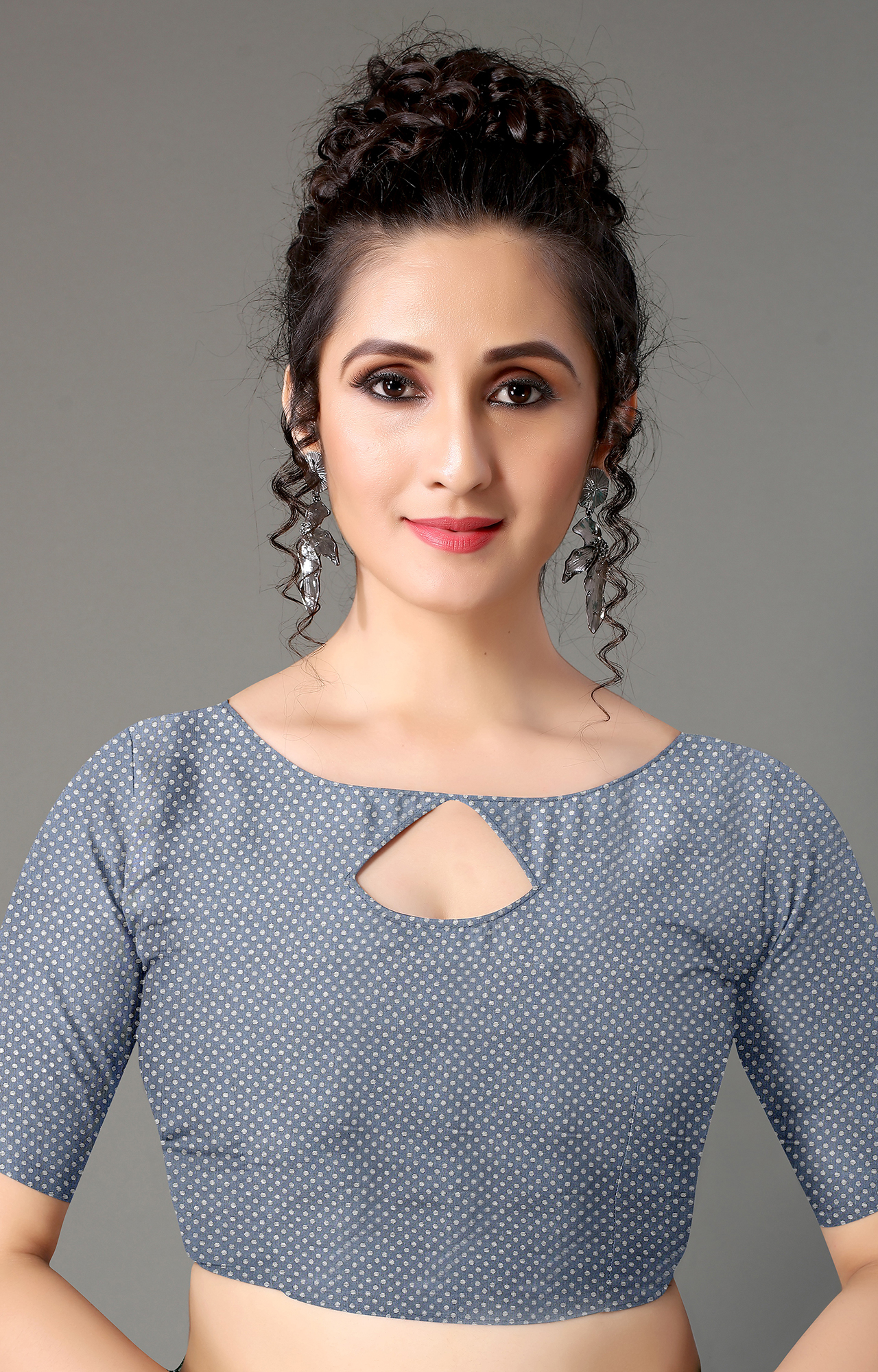 Women Grey Batick Block Print Casual Wear Saree-HAL21CTN00036GREY