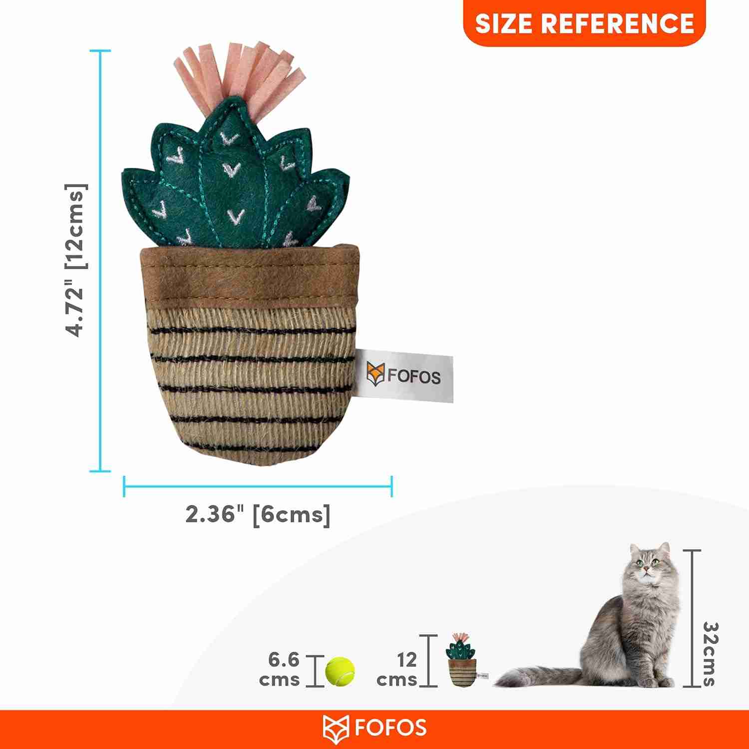 Barkbutler Fofos Cat Toys Dark Green Cactus for Cats