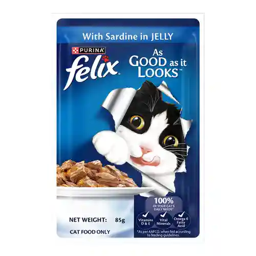 Purina | Purina Felix Sardine in Jelly Wet Cat Food, 85g