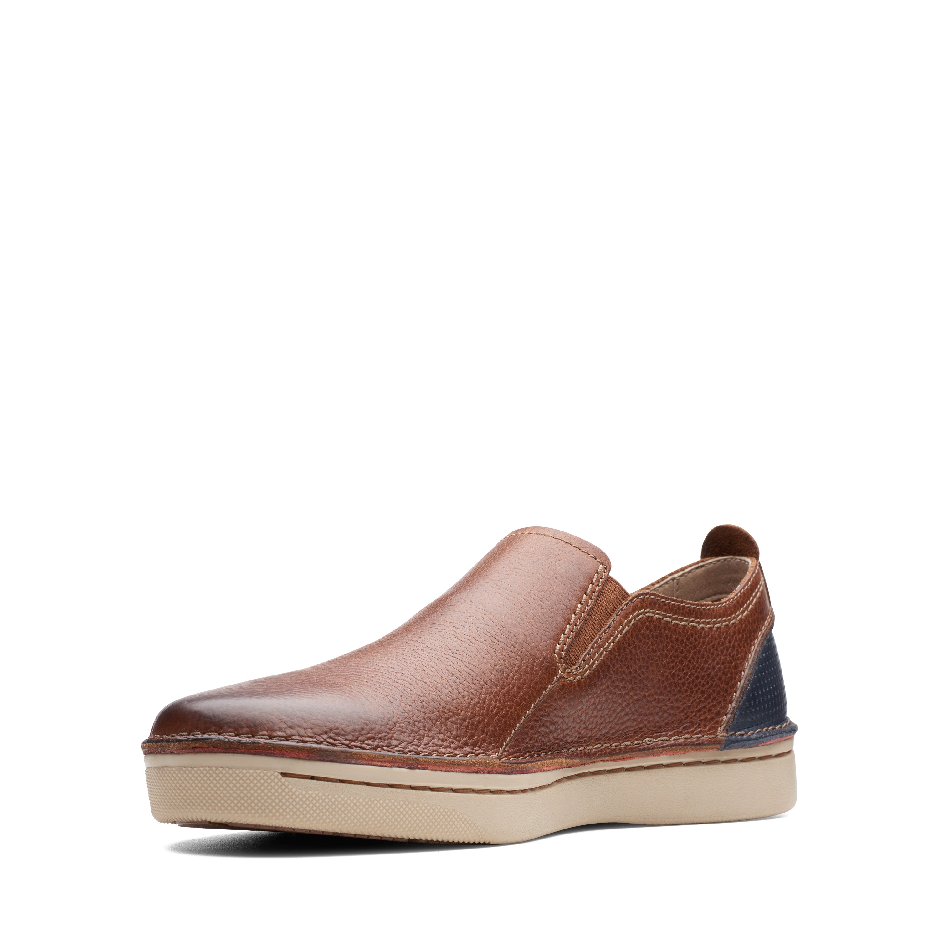 Men's Brown Leather Casual Slip-ons