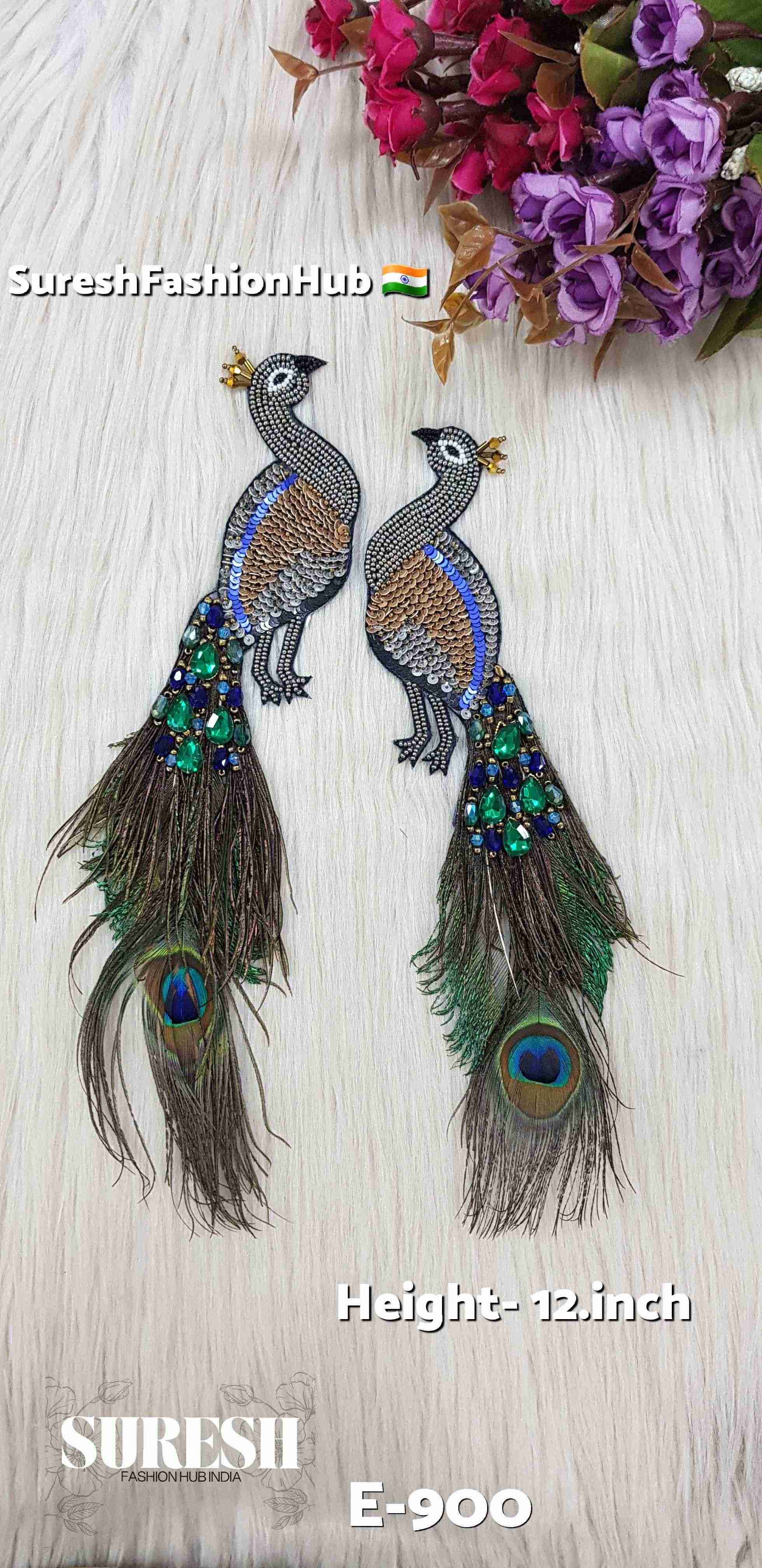 Grey Peacock Patch – Right Facing E-900