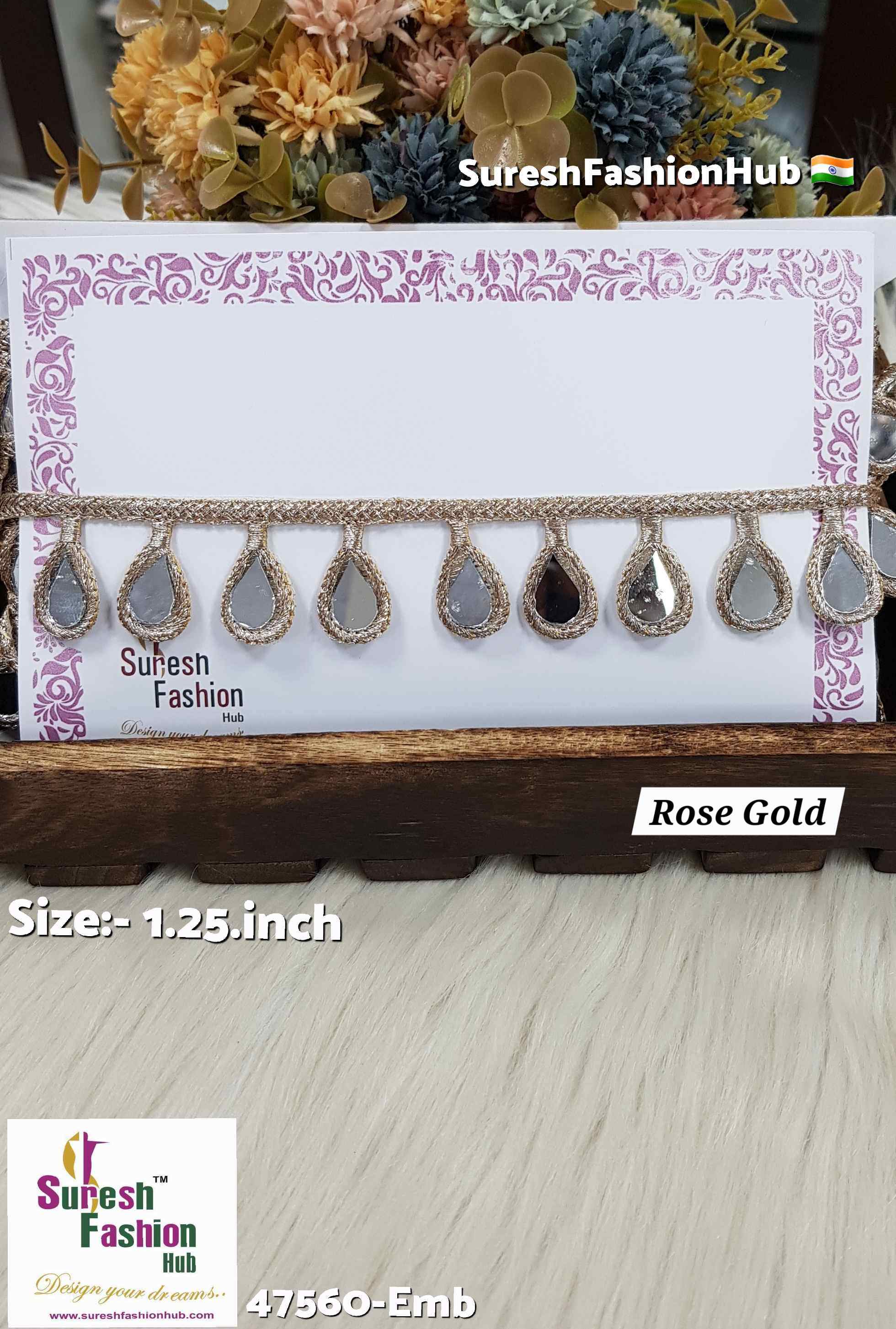 Rose Gold Drop Mirror Cutwork Lace