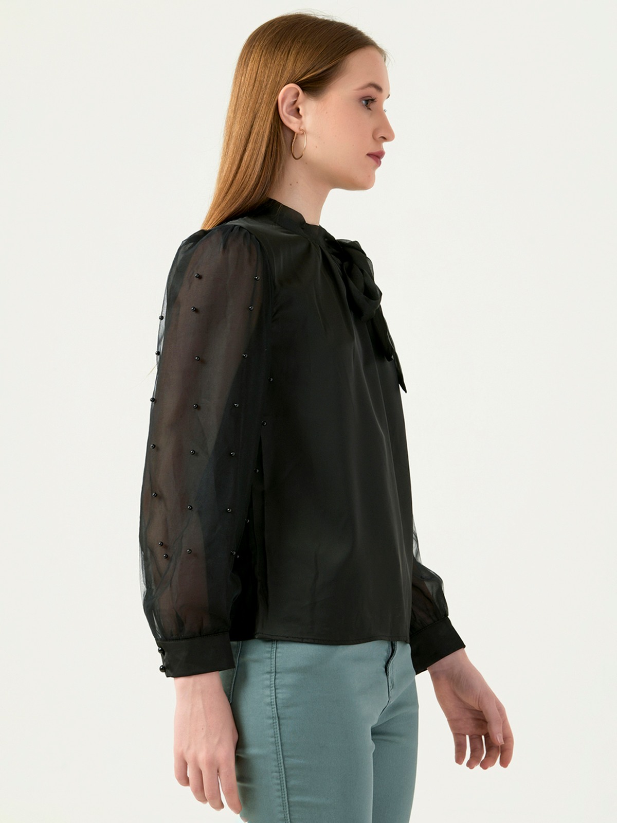 Albion Women Smart Premium Black Blouson Top