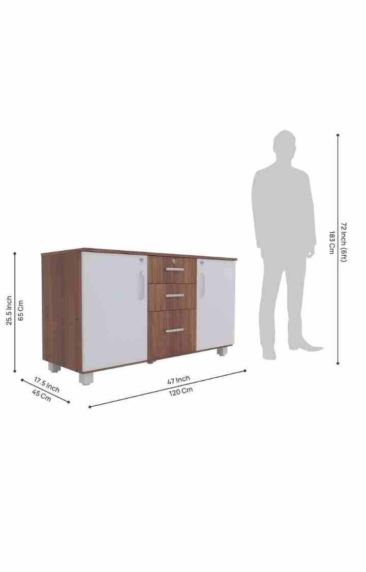 neudot Ronald Zoro 2 Door Multipurpose, Cloth Cabinet/Organizer/Cupboard/Almari/Wardrobe for Home, Kitchen & Office - Leon Teak Finish