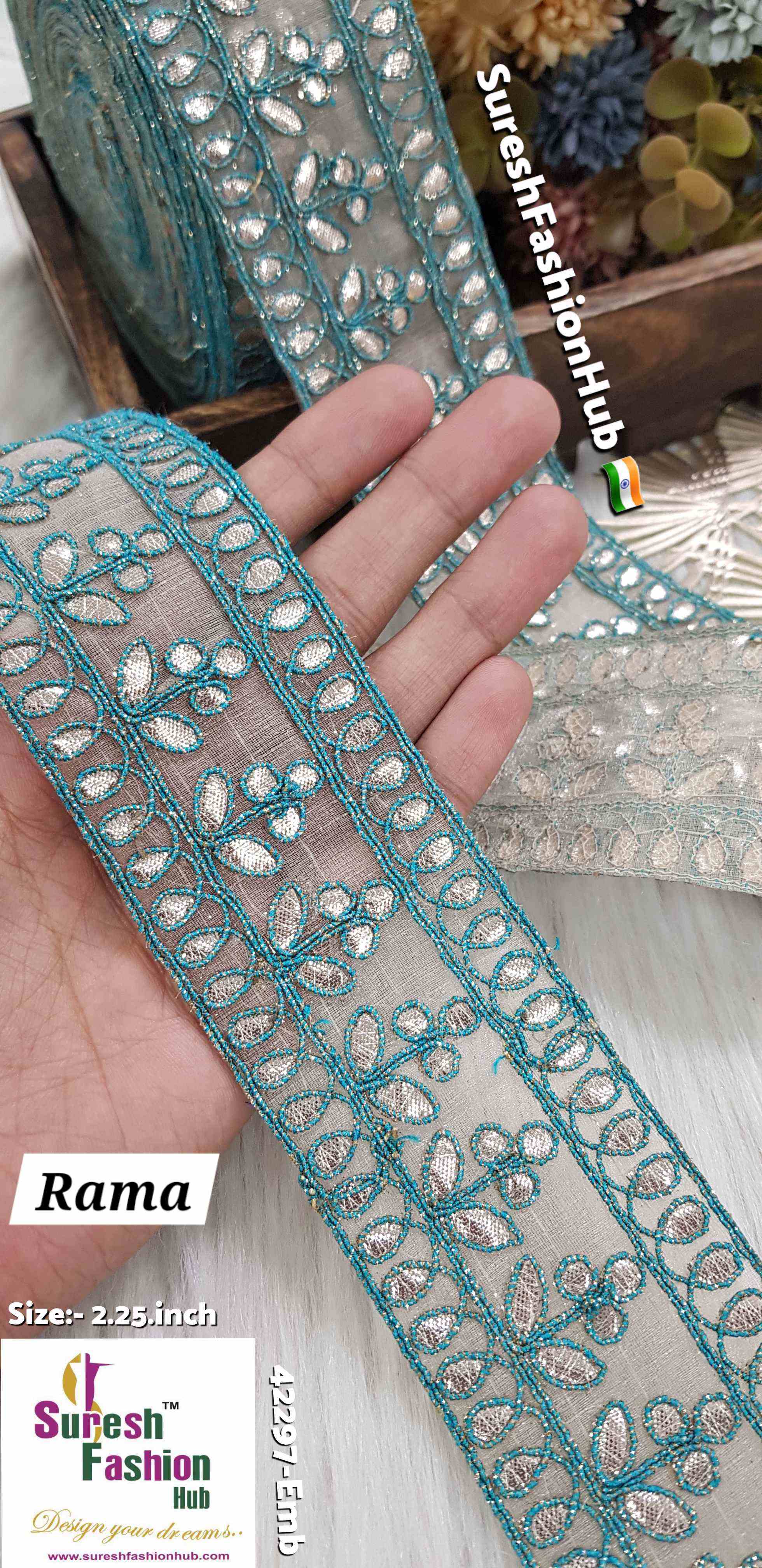 Cute Petal Laser Gota Lace Rama
