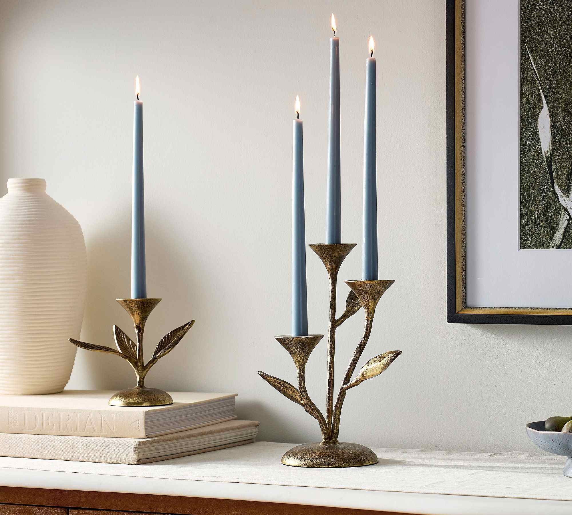 Pottery Barn | Botanical Forged Iron Candle Holder