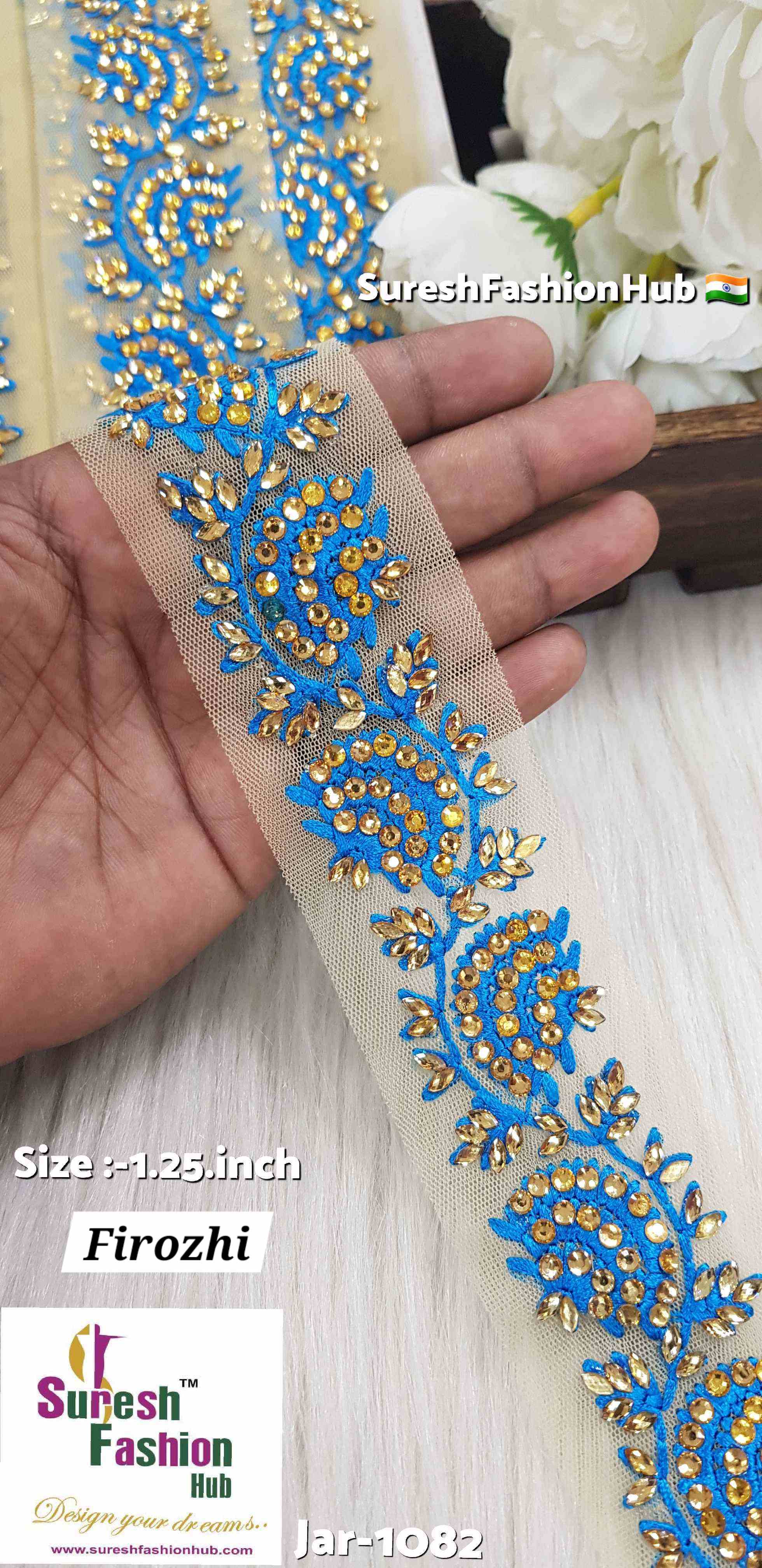 Firozi Elegance Stone Lace
