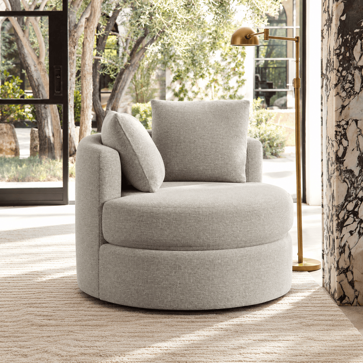 Pottery Barn | Balboa Swivel Chair, Dove