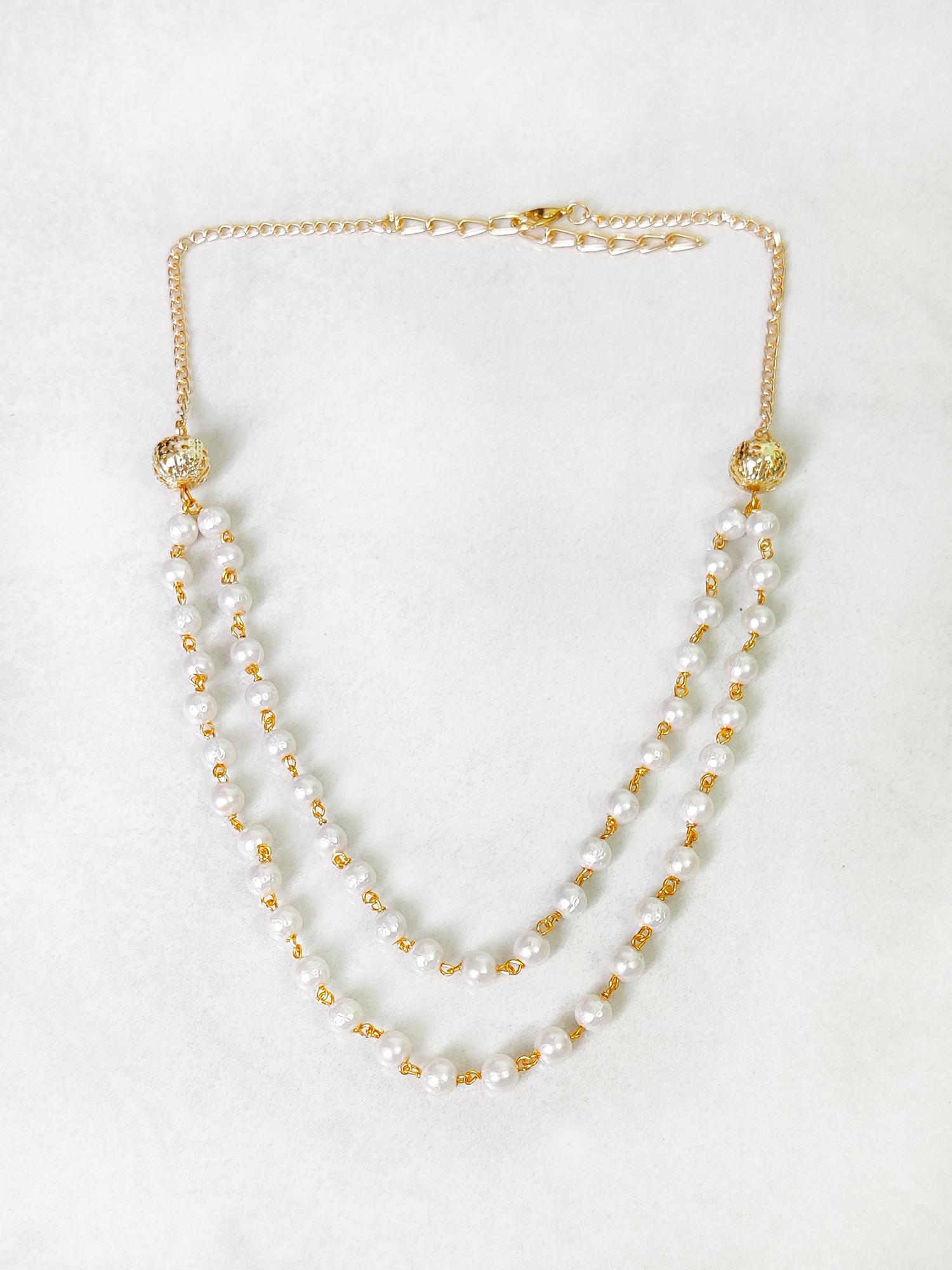 Pearl Layered Necklace - Gold, Off White