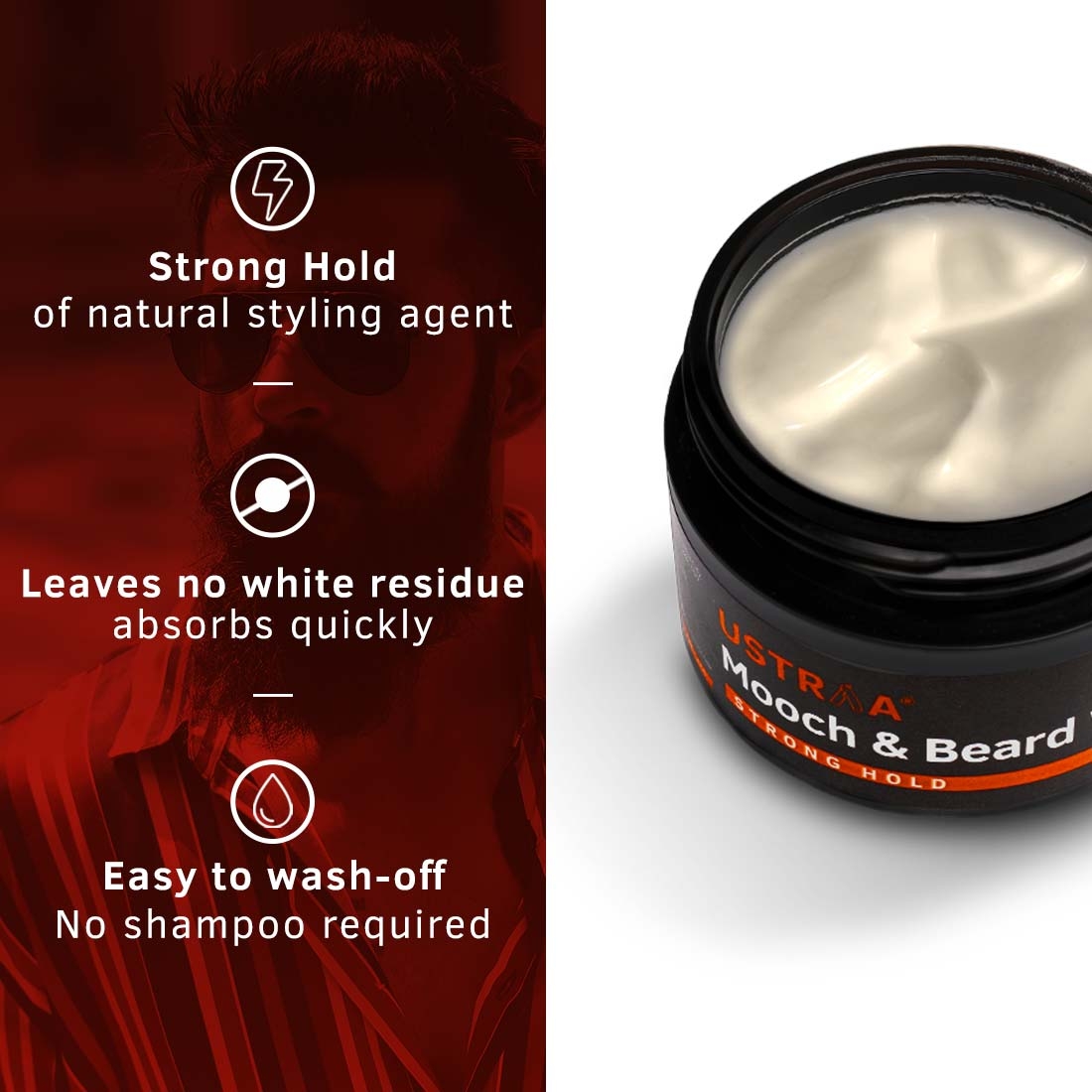 Ustraa | Ustraa Beard growth Oil 35 ml & Mooch And Beard Wax 50g 7