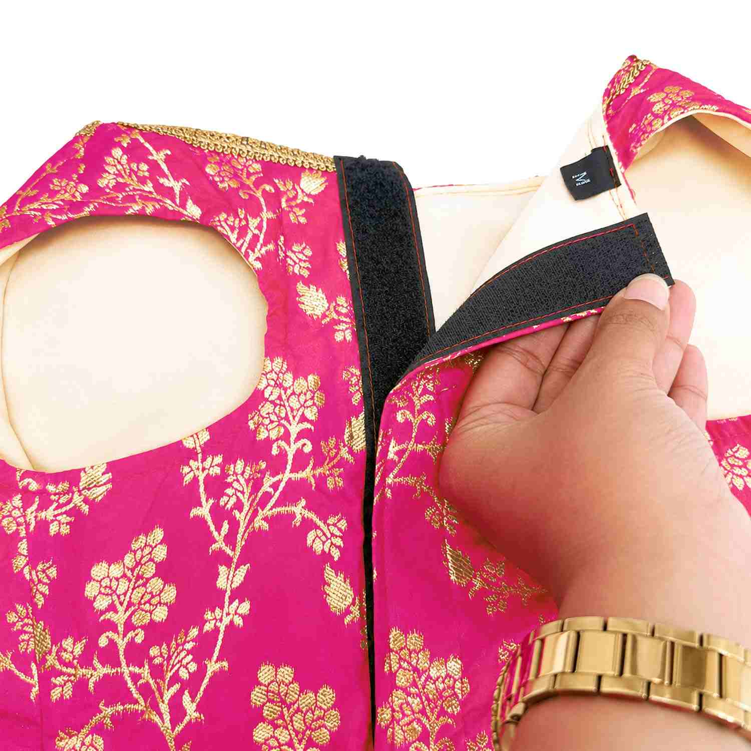 PawsIndia Traditional Royal Zari Dress for Dogs - Pink