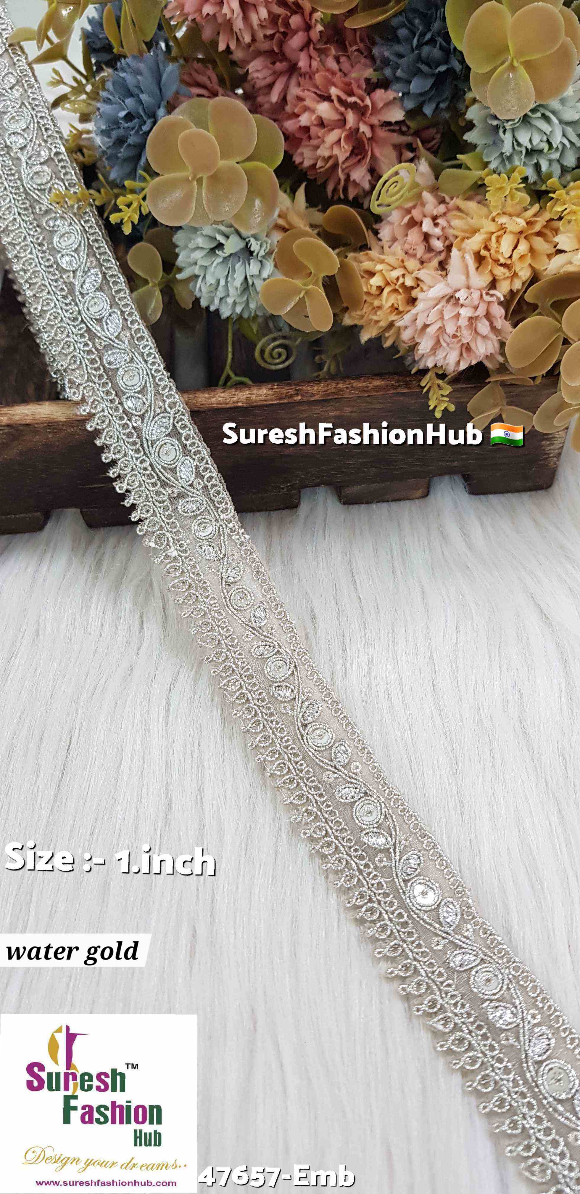 Water Elegance Embroidery Border Lace