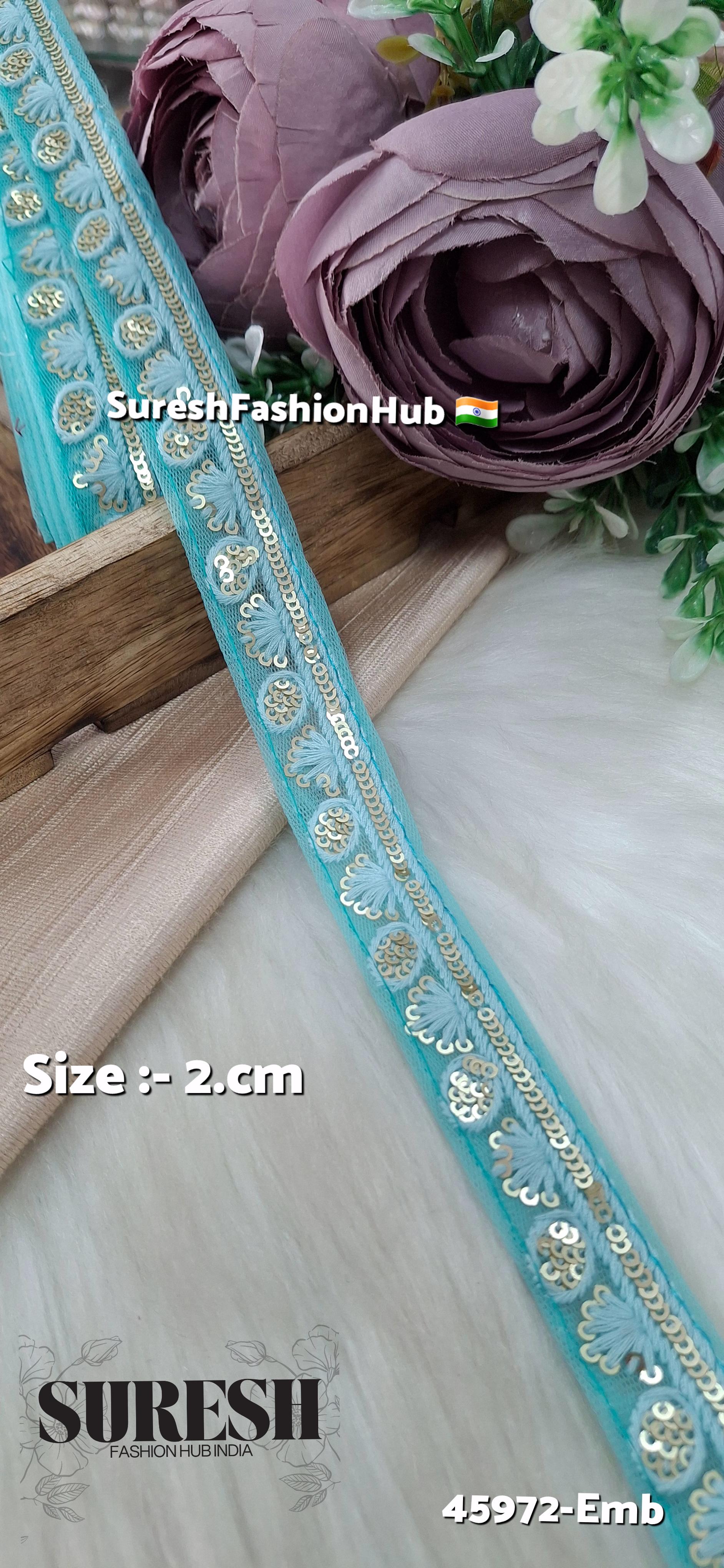 Sea Green Tone-on-Tone Embroidery Lace
