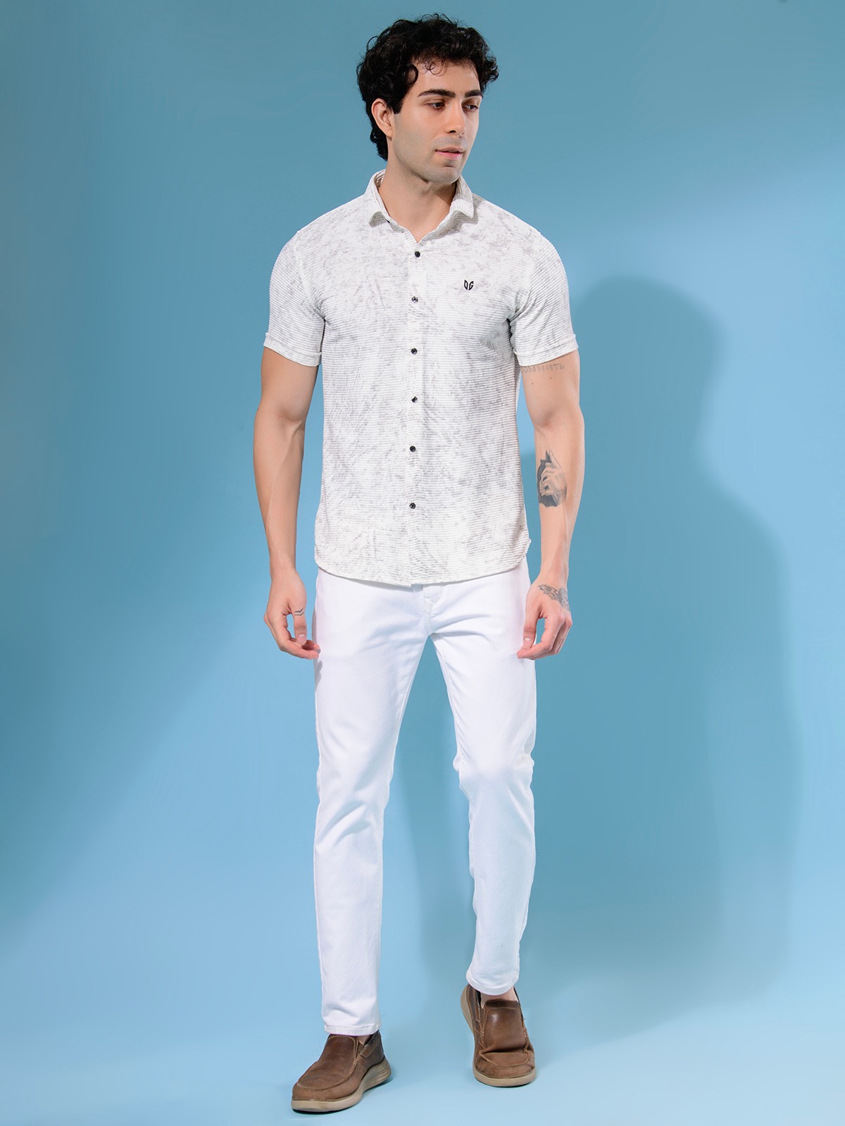 ALBION MENS OLDGARAGE 2 (WHITE) SHIRT