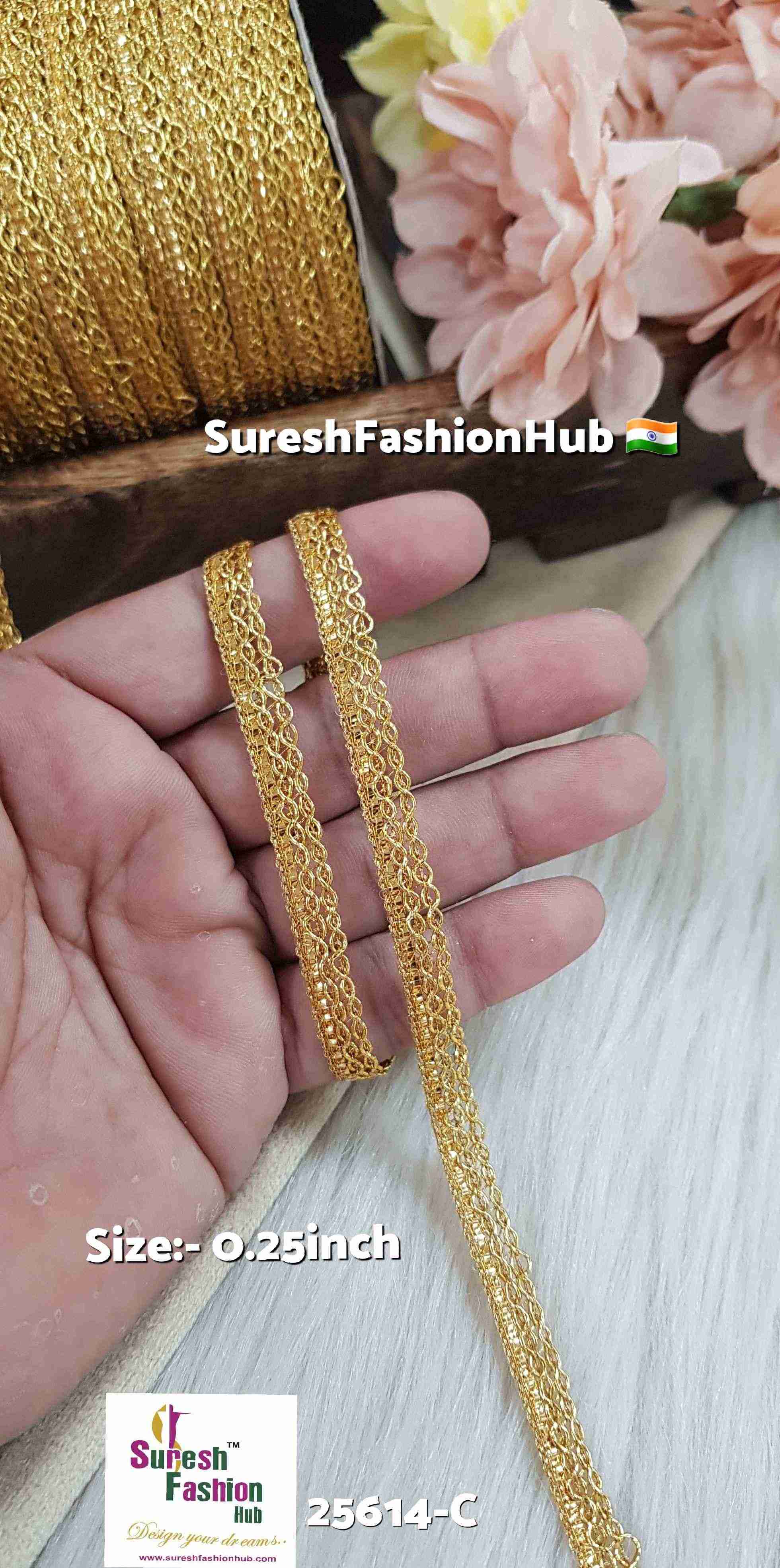 Antique Gold Dori Border Lace