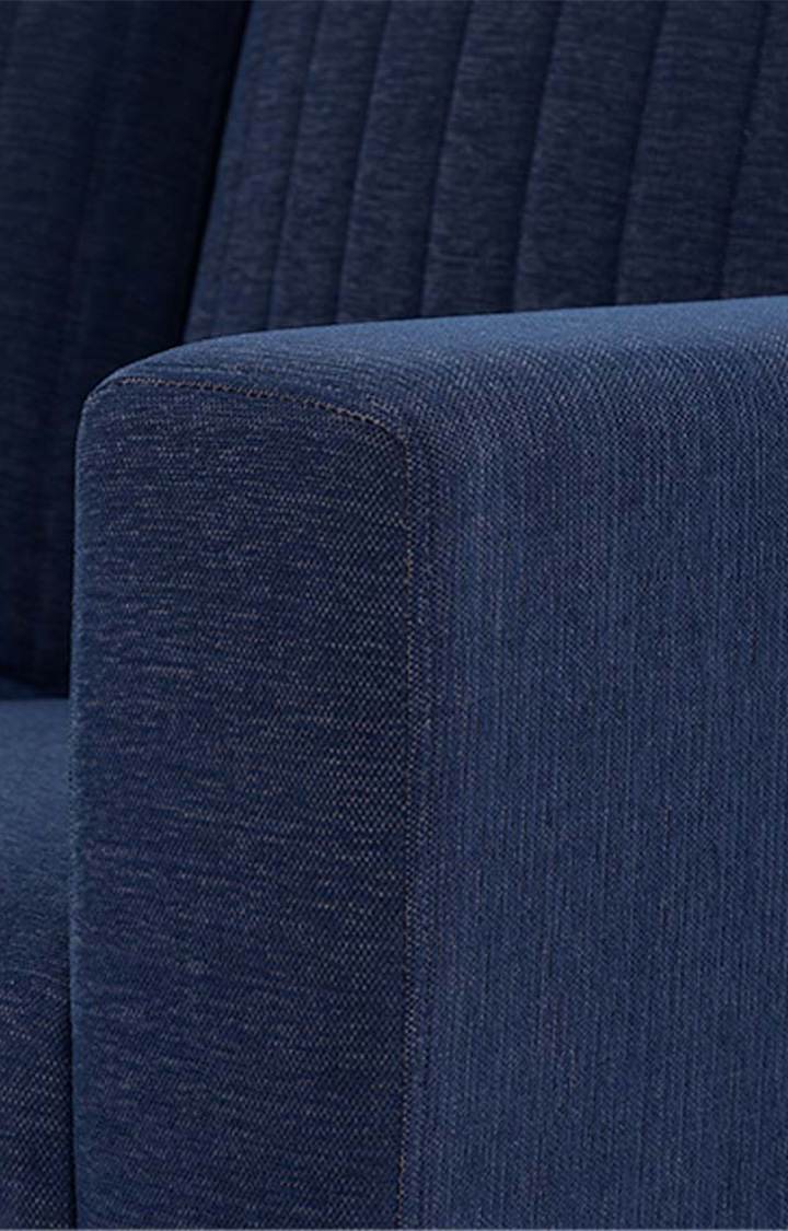 neudot Roman Sofa for Living Room |3 Persons Sofa|Premium Fabric with Cushioned Armrest | Solid Wood Frame|3 Seater in Cobalt Blue Color