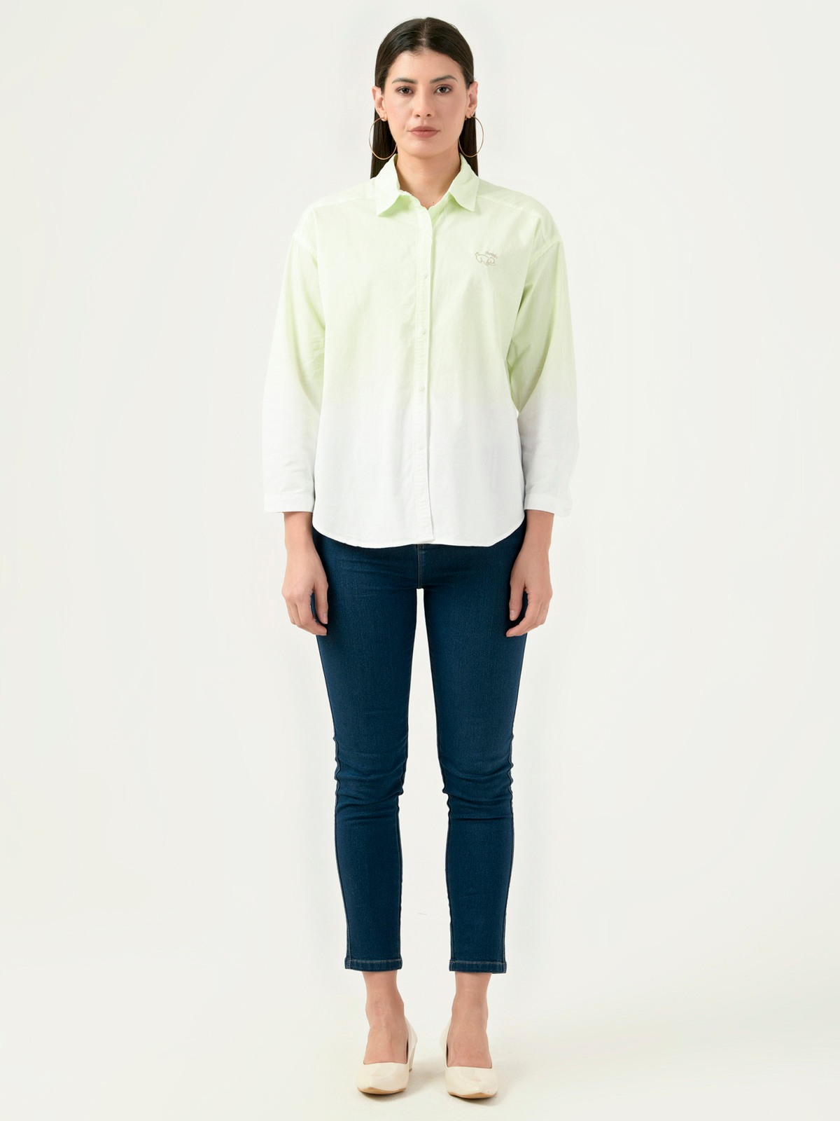 Albion Women Smart Premium Green Casual Shirt