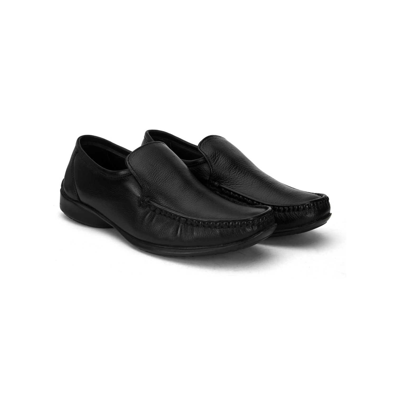 MAC DAFF | MAC DAFF Black Genuine Leather Slip On Loafers For Men 4
