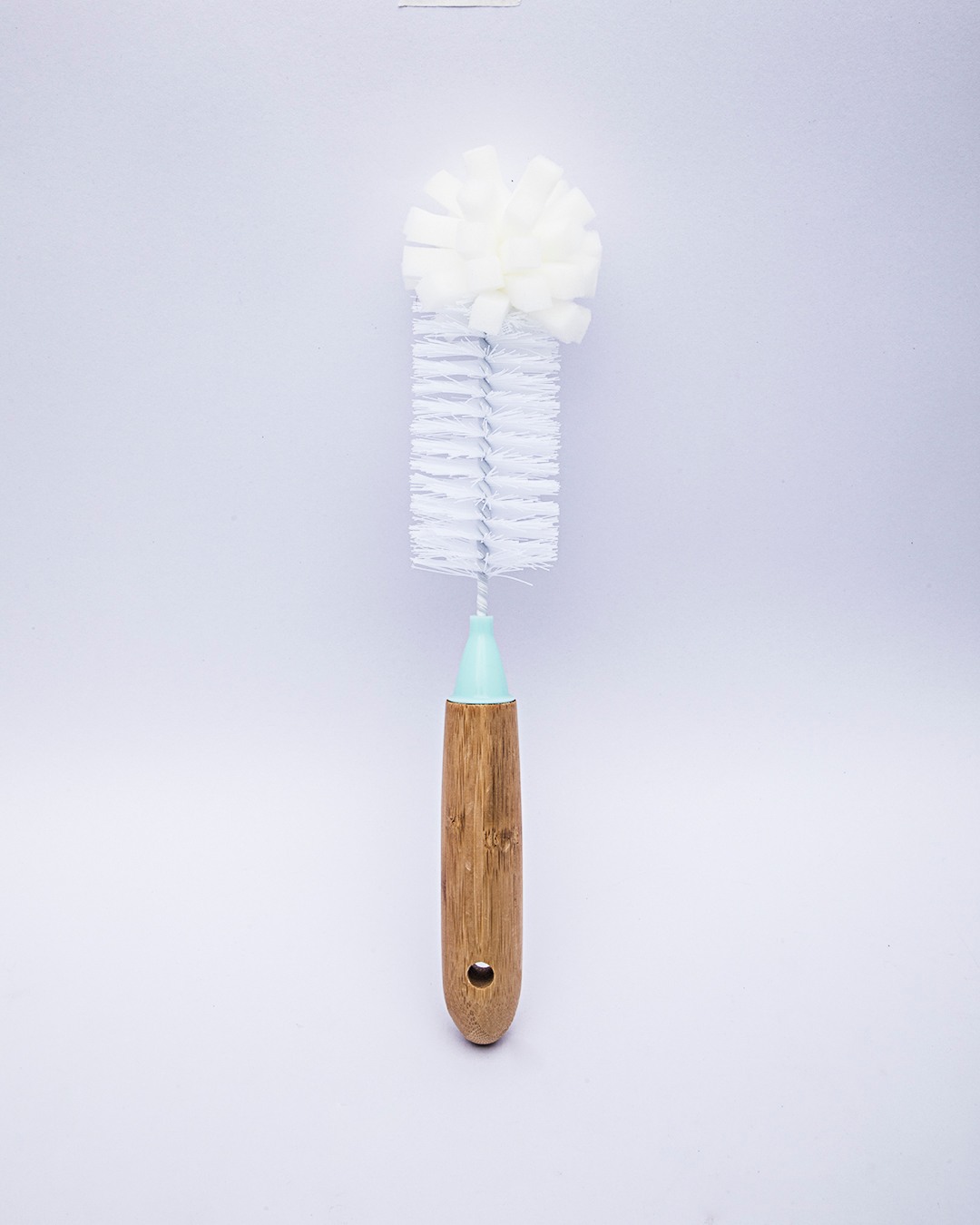 Market99  Bottle Cleaning Brush, Comfortable Grips Bottle Brush Water Bottle Brushes with Foam end and Bamboo Handle