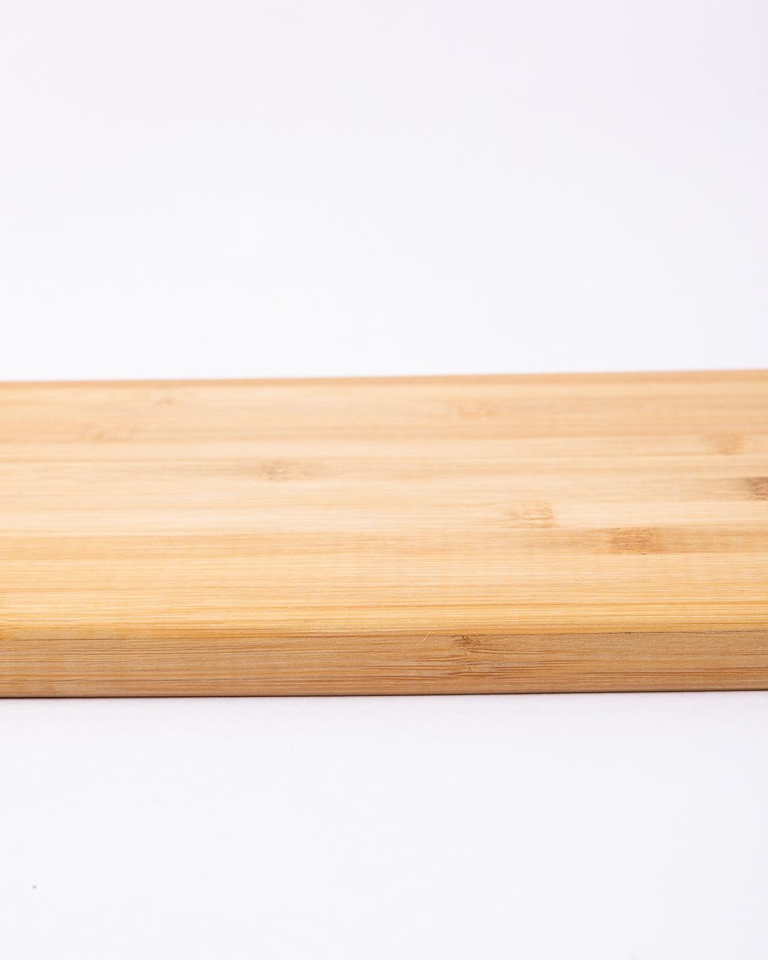 Chopping Board, with Metal Handle, Wooden Finish, Natural Wood Colour,  Bamboo