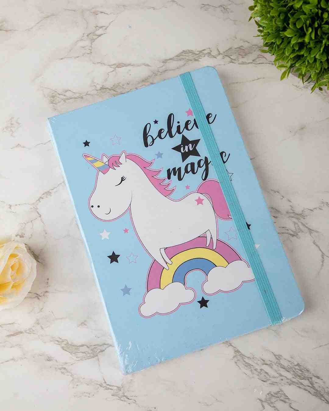 Market 99 Unicorn Print Rectangular Notebook, Planner Journaling ...