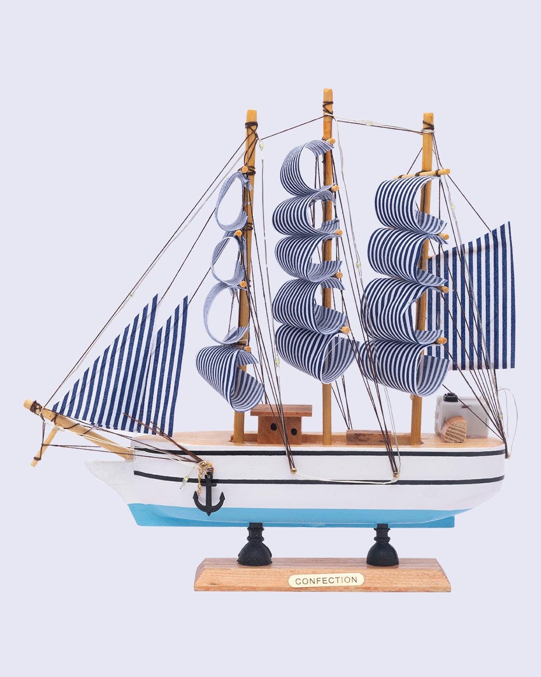 Wooden Ship/Boat/Showpiece Item, Perfect for Home Decoration and Gifting  Home Decorative Boat Handicrafts Gift Light Blue