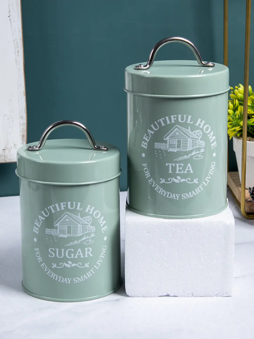 Market99  Sugar & Tea Jar Set Of 2 (850Ml Each)