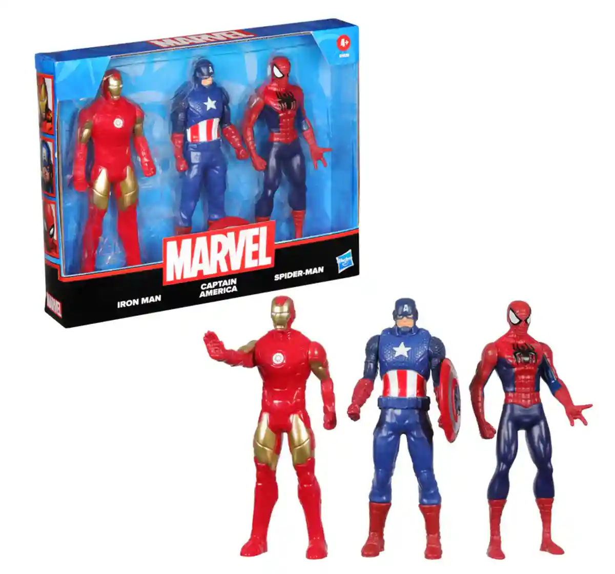 Marvel 6-Inch (15 CM) Iron Man, Captain America and Spider-Man Action Figure Set with Shield Accessory, Super Hero Toys, 4Y+