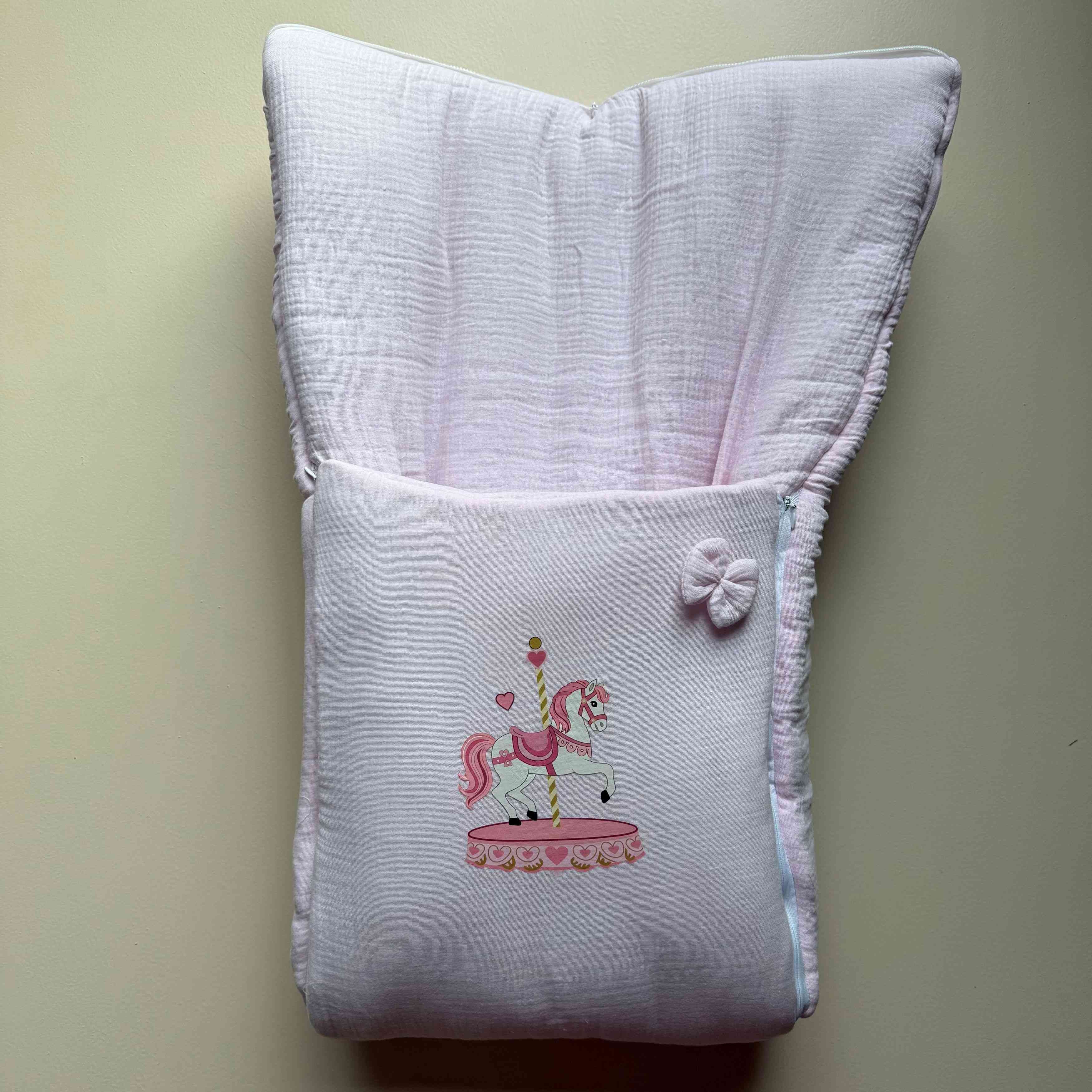 Blush Carousel Muslin Sleeping Bag