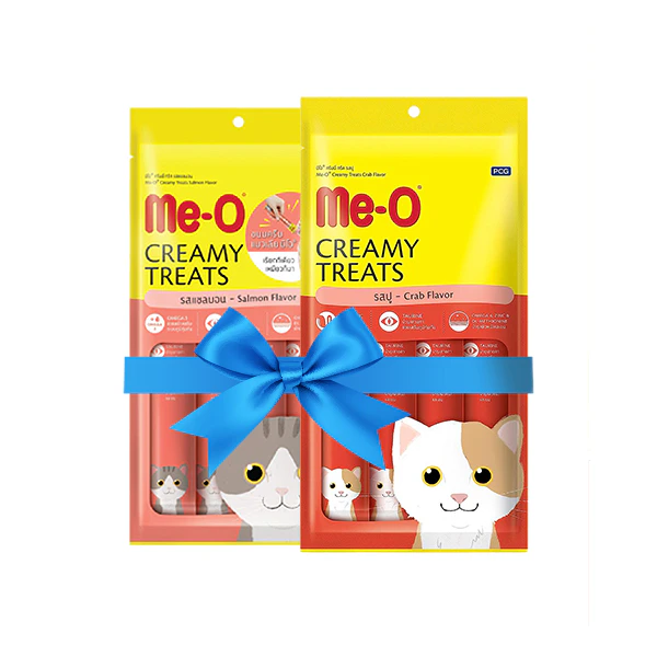Me O Creamy Crab and Creamy Salmon Cat Treat Combo (2 x 60g)