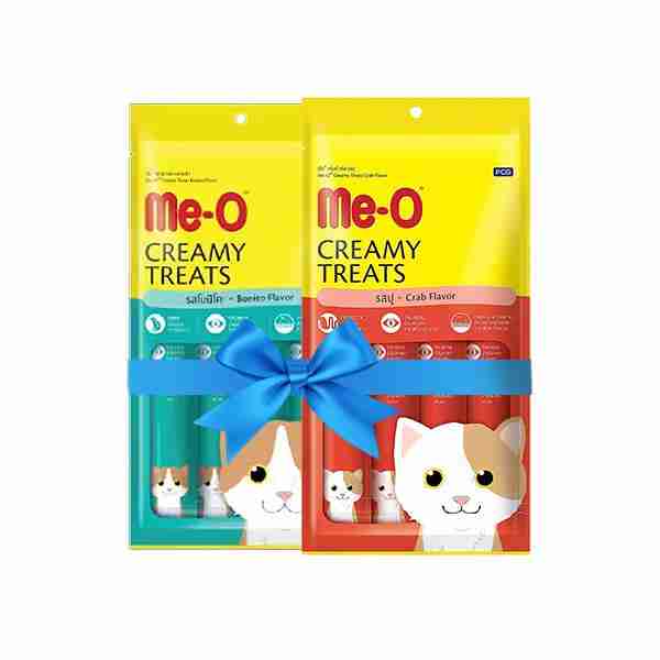 Me O Creamy Crab and Creamy Bonito Cat Treat Combo (2 x 60g)