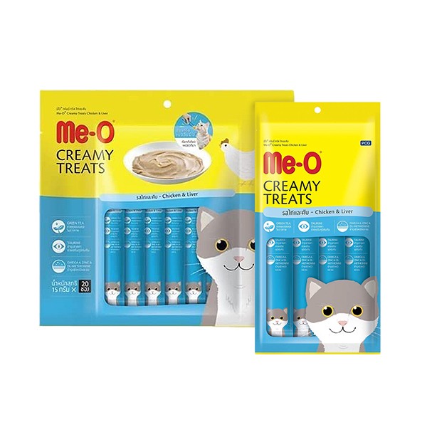 Me O Creamy Chicken and Liver Cat Treat Combo (300g + 60g)