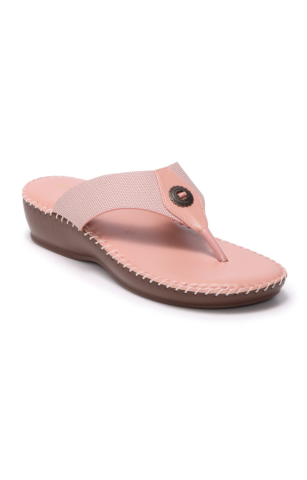 Women Peach Casula Flat Sandals