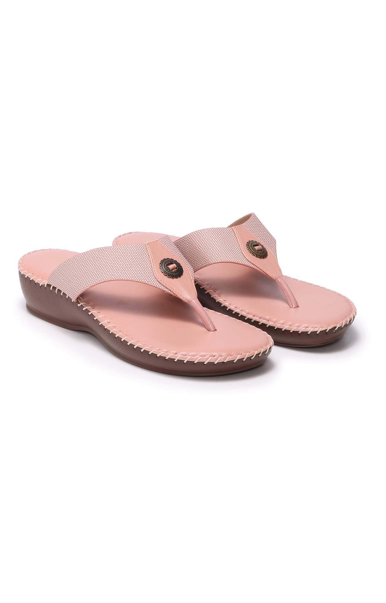 Women Peach Casula Flat Sandals