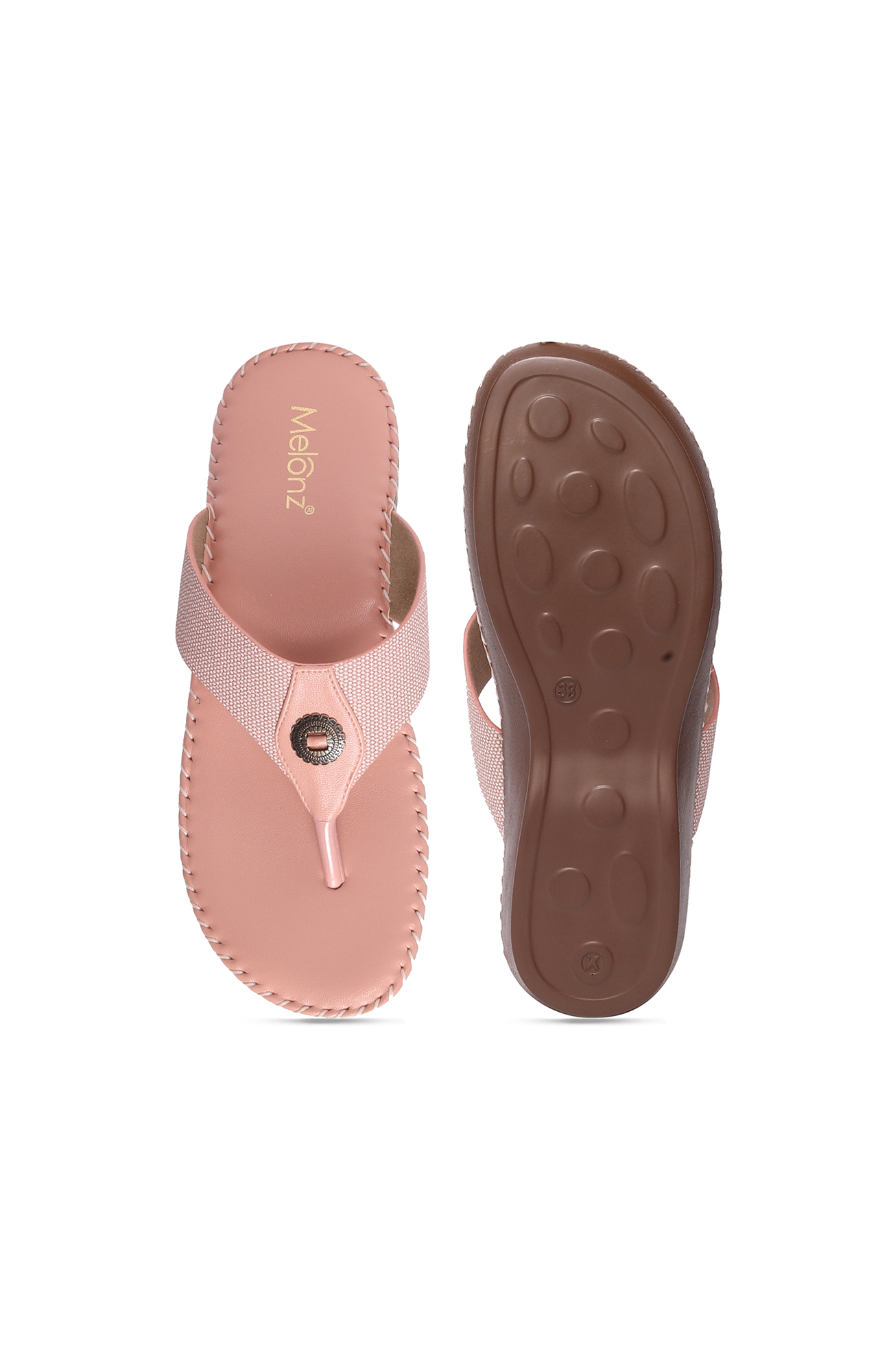 Women Peach Casula Flat Sandals
