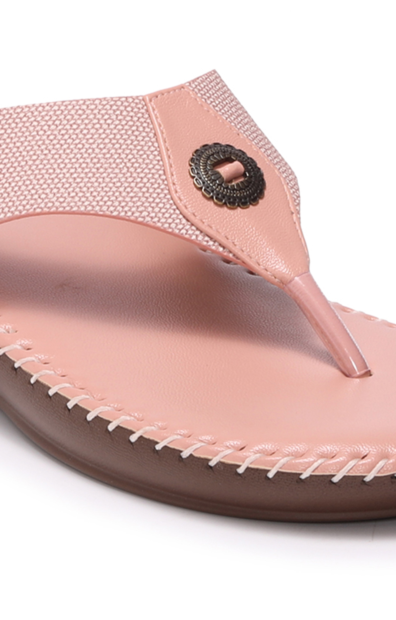 Women Peach Casula Flat Sandals