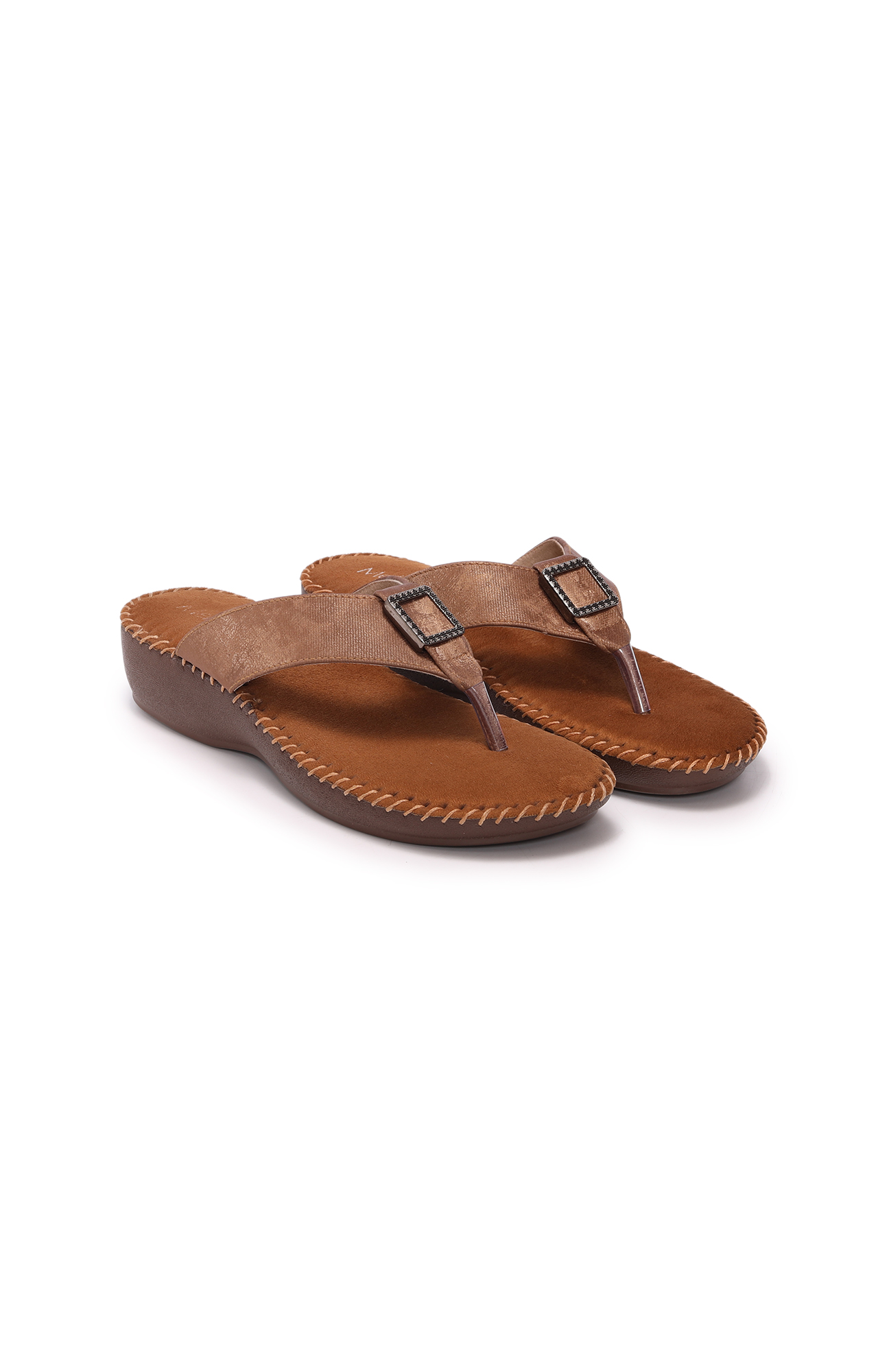Women Tan Casula Flat Sandals