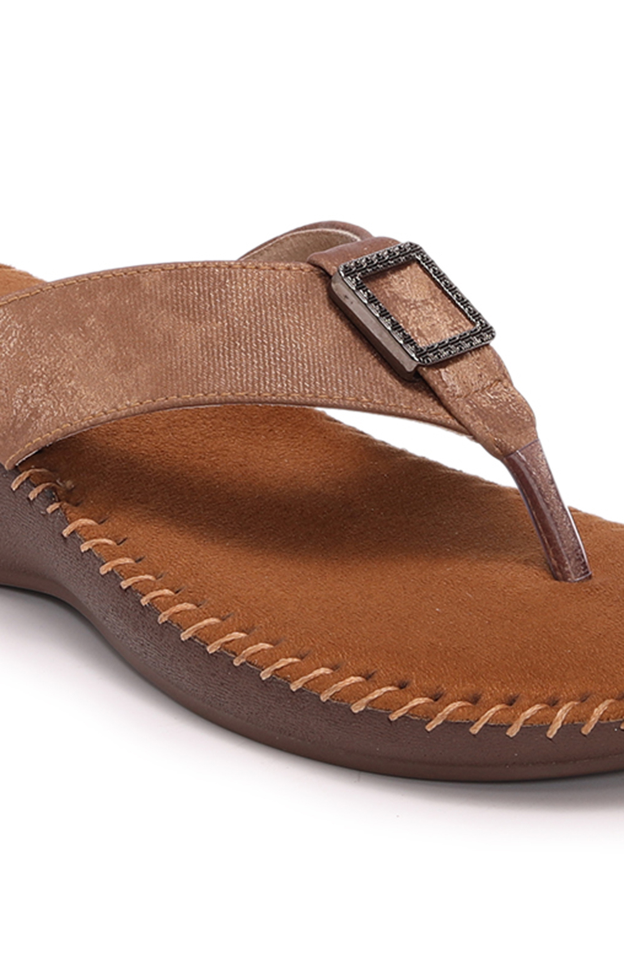Women Tan Casula Flat Sandals