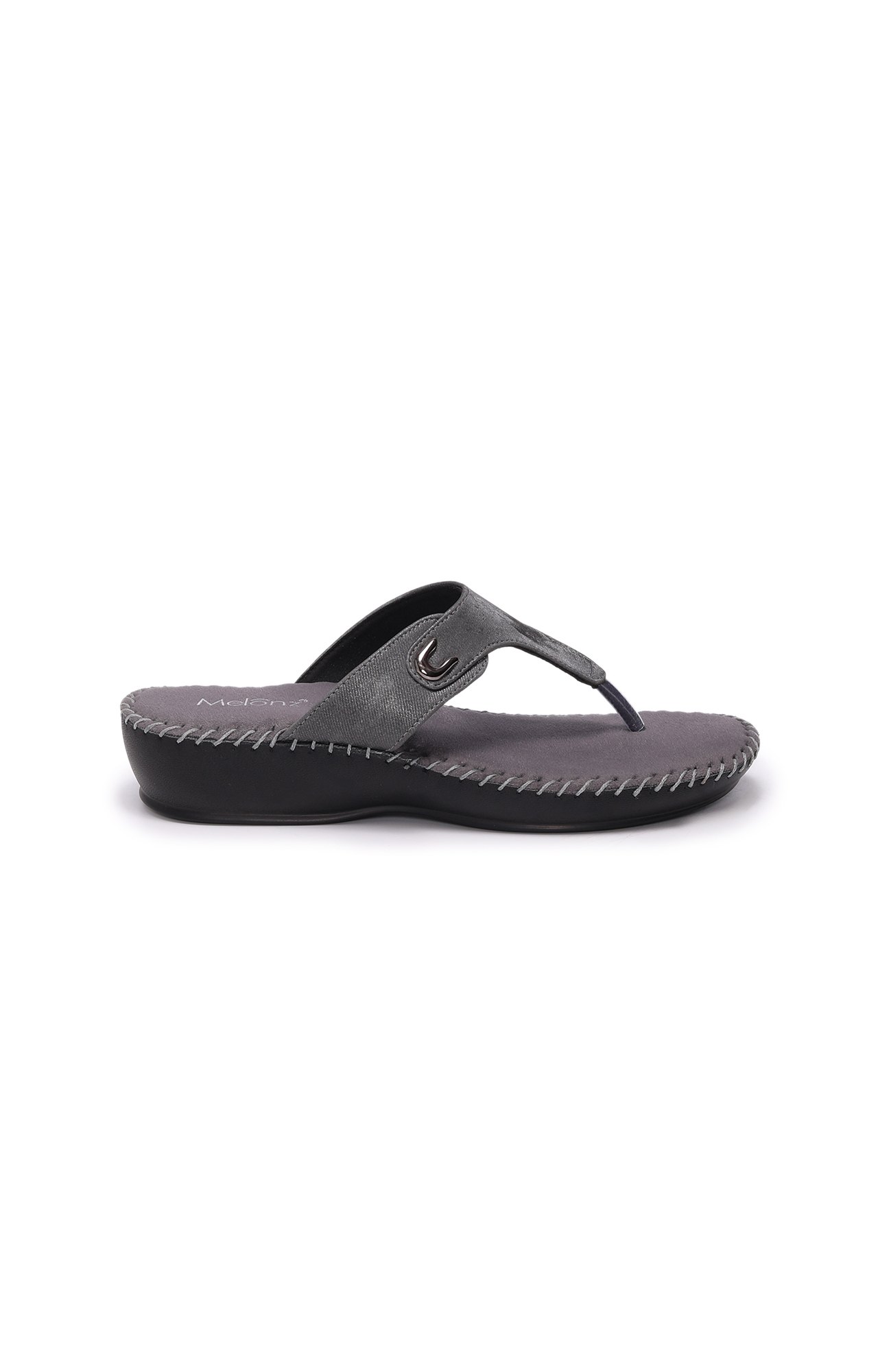 Women Grey Casula Flat Sandals