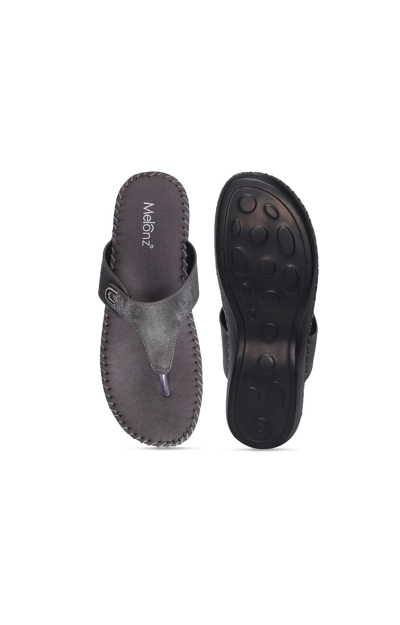 Women Grey Casula Flat Sandals