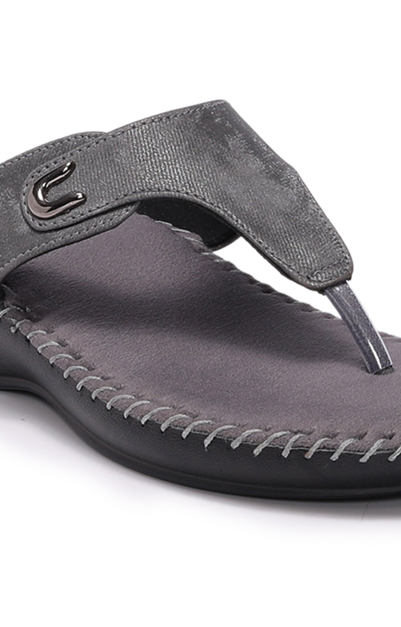 Women Grey Casula Flat Sandals