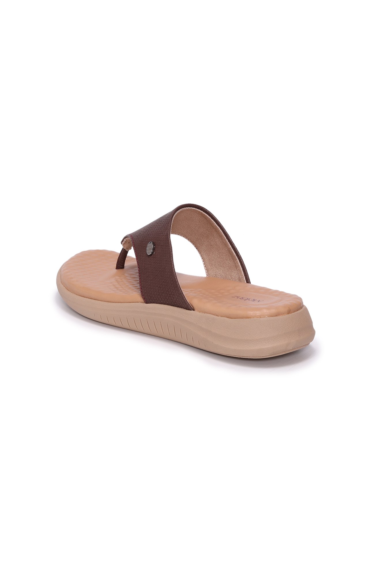 Women Maroon Strap Casual Slippers