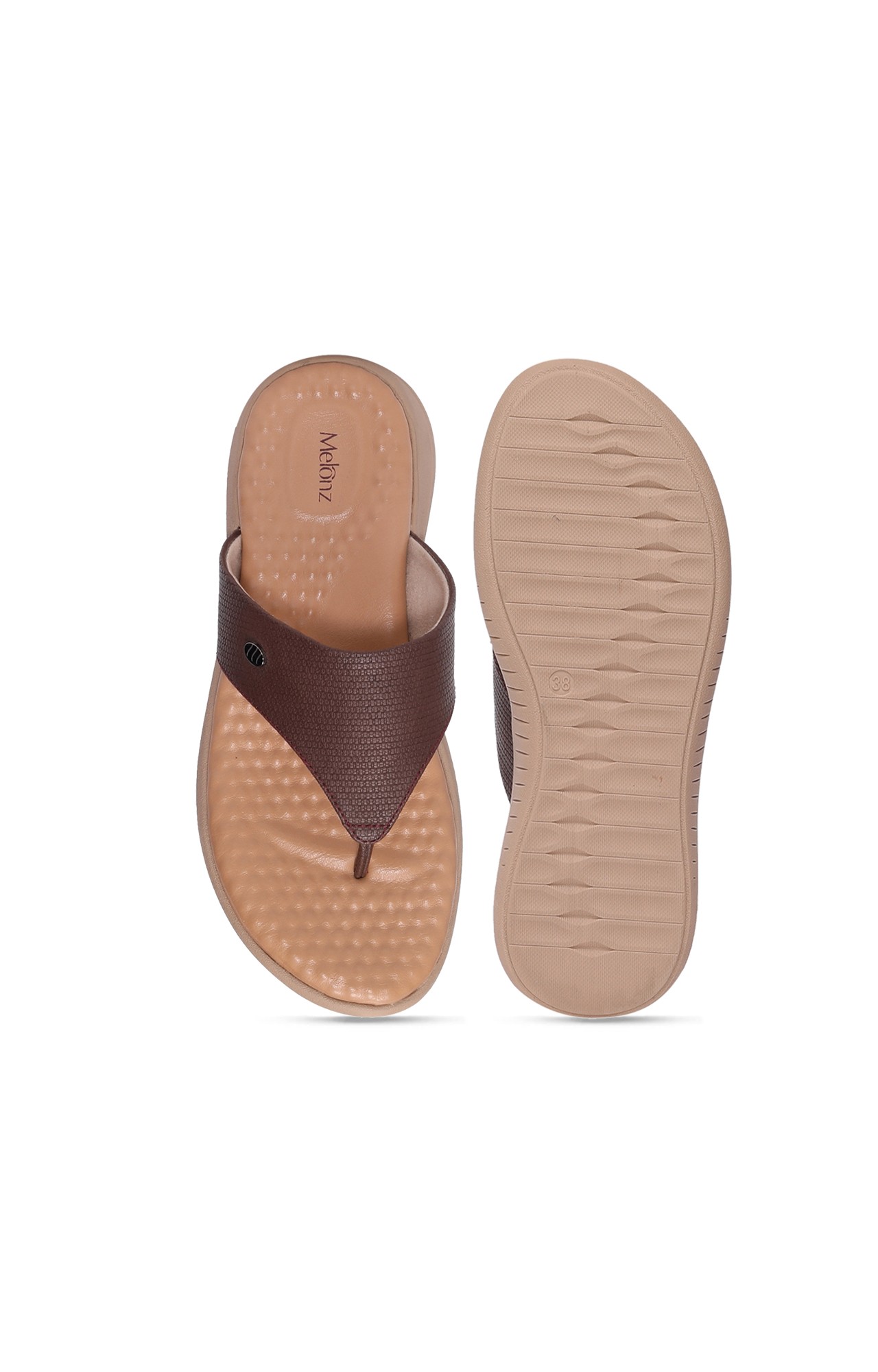 Women Maroon Strap Casual Slippers