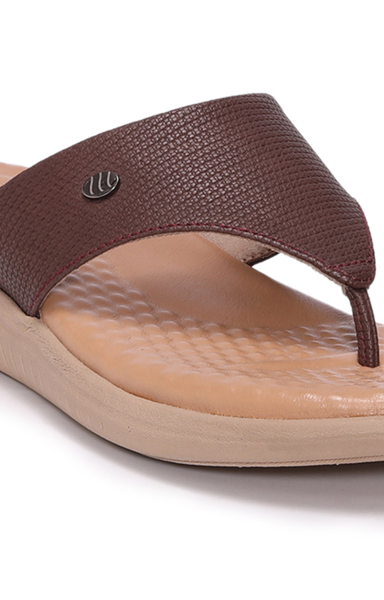 Women Maroon Strap Casual Slippers