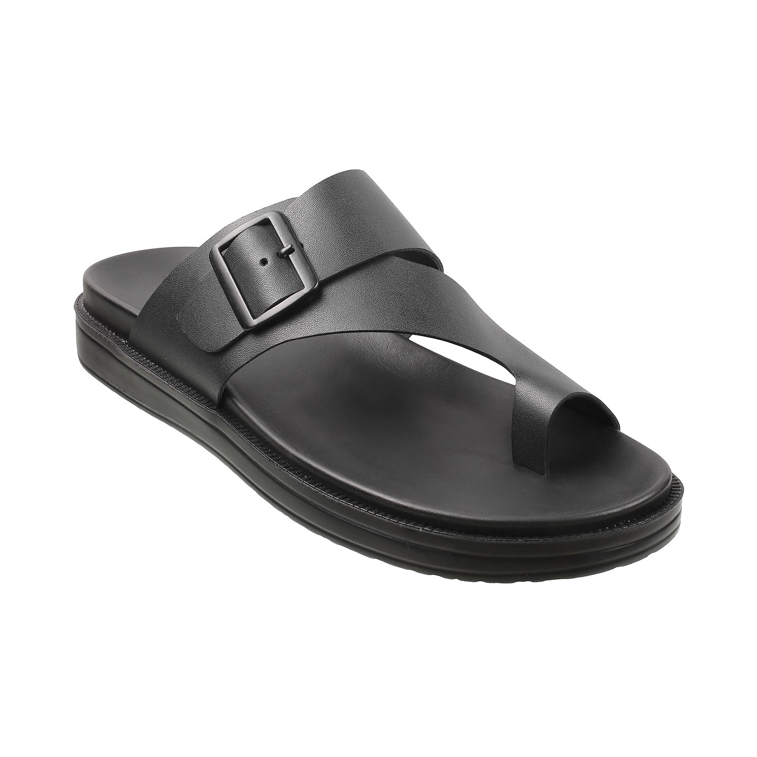 Metro  Men  Black  Leather  Sandals  Euro 39