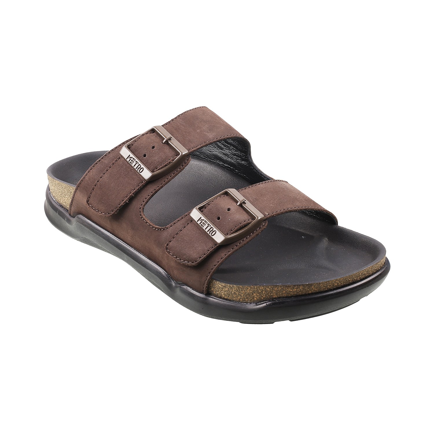 Metro  Men  Brown  Leather  Sandals  Euro 39